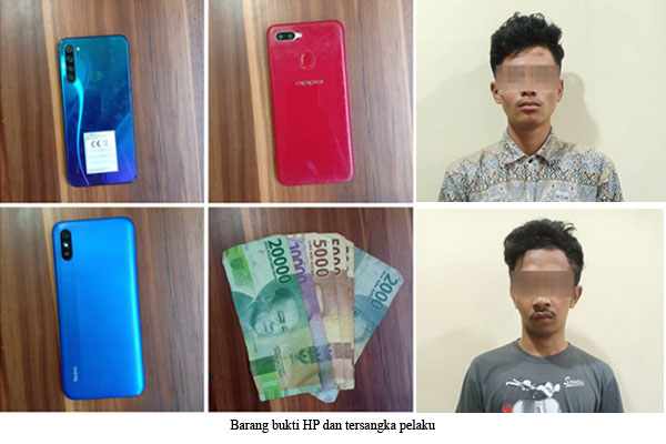 Jajaran Reskrim Polsek Panongan, Polresta Tangerang, meringkus 2 pelaku perampas telepon gengang, Sabtu (20/3/2021).
