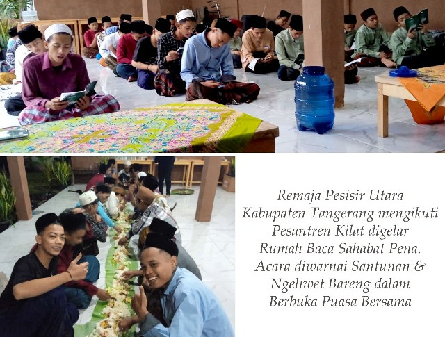 PRIHATIN kenakalan remaja, seorang jurnalis pegiat literasi baca, Sri Mulyo, mengajak ABG di pesisir utara Kabupaten Tangerang khatam Quran.