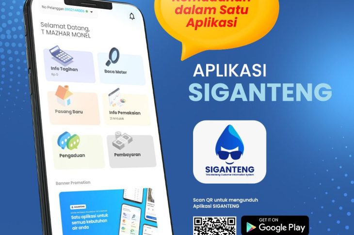 Perumda TB Kota Tangerang terus mensosialisasikan kemudahan pelayanan dan informasi kepada para pelanggan melalui aplikasi SiGanteng.