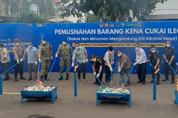 Bea Cukai Banten Musnahkan 41,2 Juta Rokok Ilegal Senilai Rp 62,2 Miliar